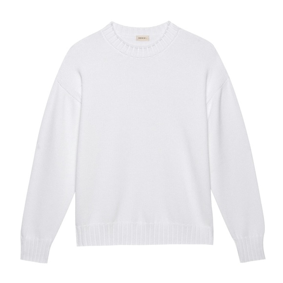 DONNI. Sweaters - DONNI. The Cotton Knit Crewneck in Powder White
